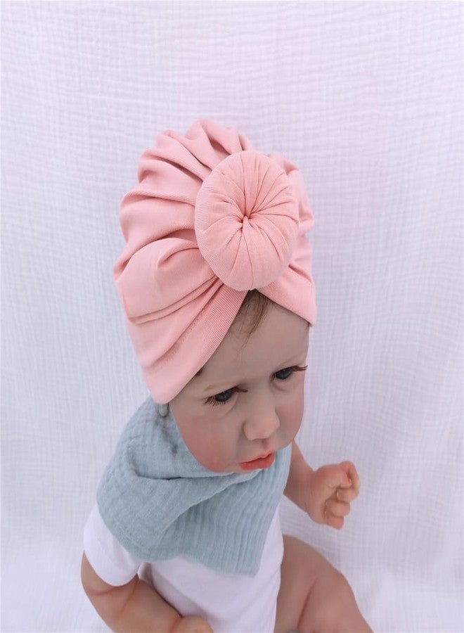 Sugarmelon Silk Satin Lined Turban Hat for Babies Infant Toddler Girls Boys Bonnet Newborn Cotton Beanie Little Kids Shower Caps (0-6M,104 Cott Peach) - Image 3